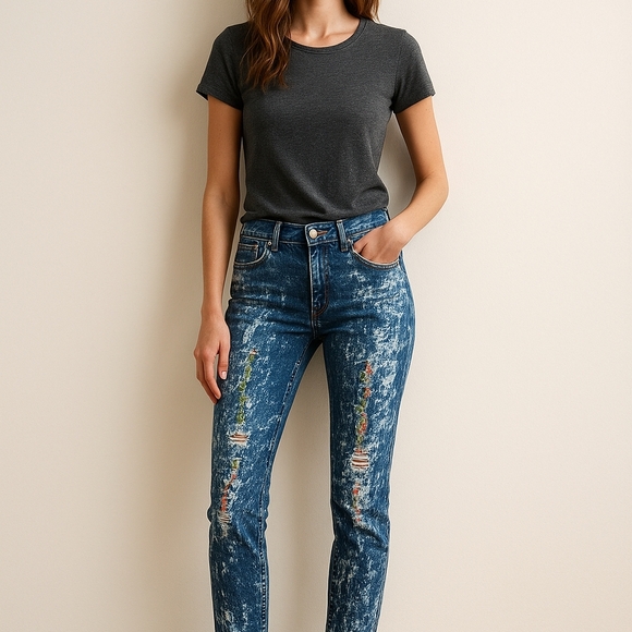 K Jordan Denim - Distressed Skinny Jeans By K. Jordan